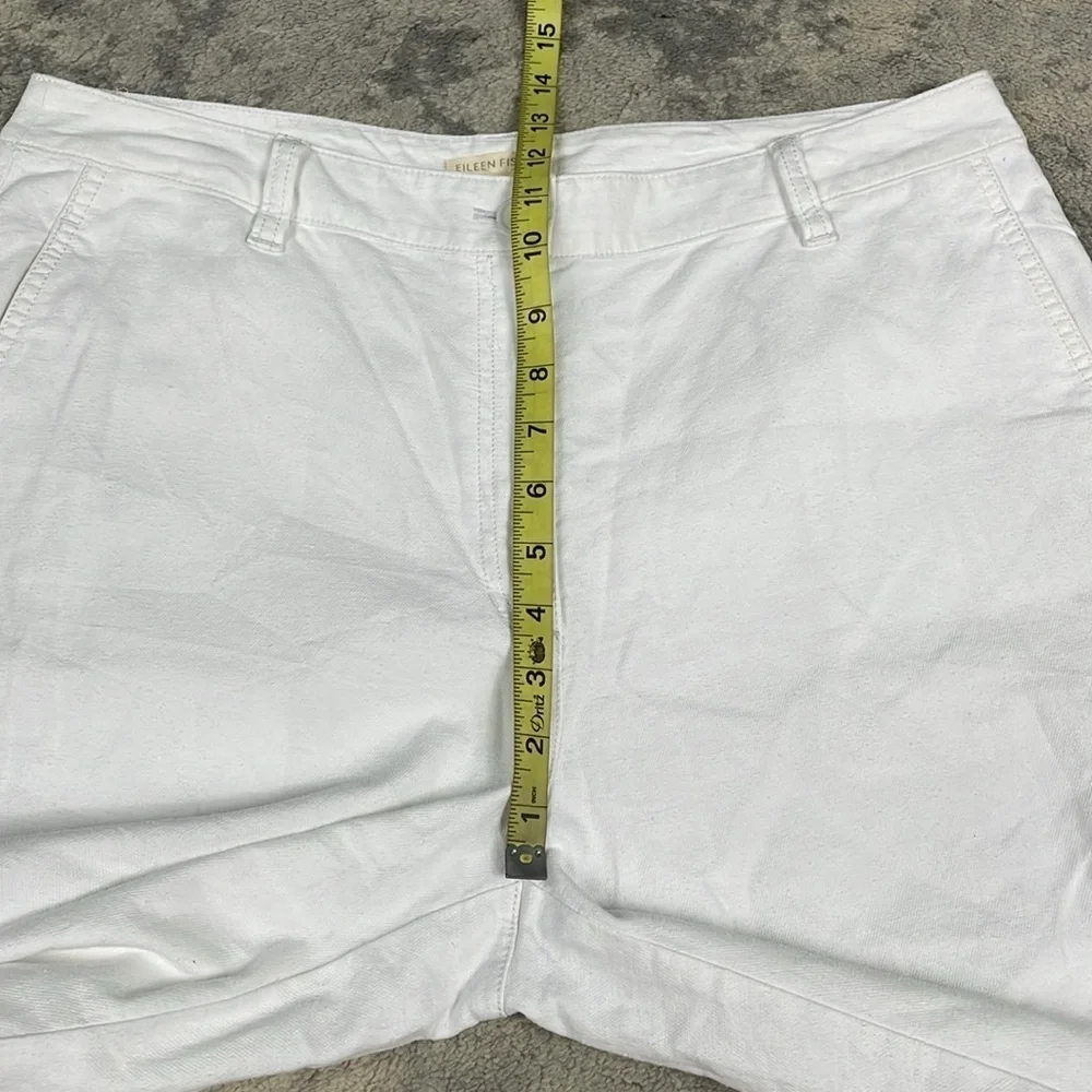 New Eileen Fisher Cotton Hemp Stretch Tapered Pant White Ankle Sz 12